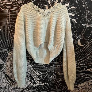 Derek Heart - Pastel Green Knitted Sweater - Size: L
